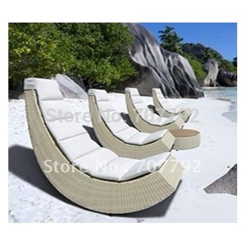 Hot sale SG-12028C Elegant black rattan deck chair furniture