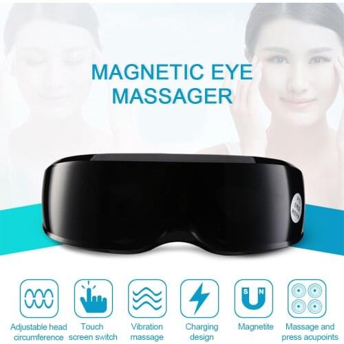 Electric Vibration Eye Massager Eyes Care Device Fatigue Relieve Magnet Therapy Acupuncture Massage Eyewear Glasses Battery