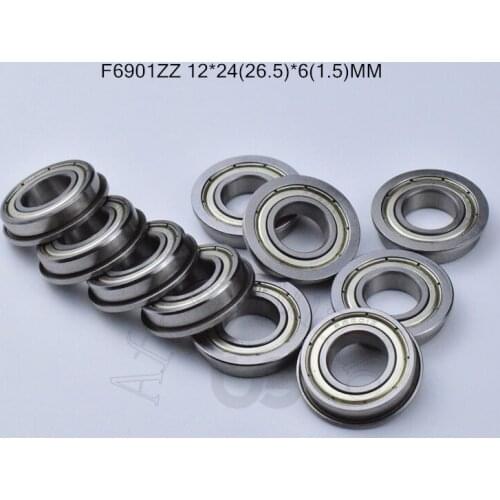 F6901ZZ 12*24(26.5)*6(1.5)MM 10pieces Flange bearings 6901 F6901Z F6901ZZ chrome steel deep groove bearing