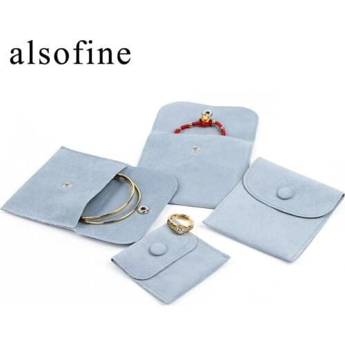 Fashion Hot SaleThicken Travel Storage Bag Snap Button Jewelry Bag Flannel Bag Ring Earring Necklace Bag Small Jewelry Storage