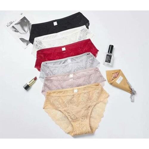 Jian Peng cotton panties hollow out lace underwear women elastic sexy panties femme comfort plus material period panty