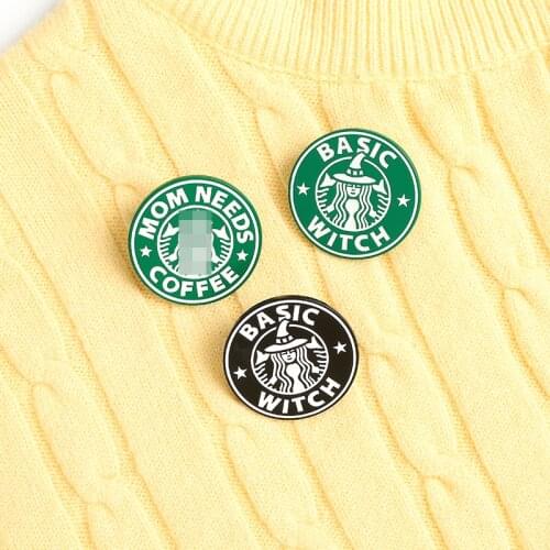 Custom Witch Hat Girl Basic Witch Enamel Pins Brooches Bag Clothes Lapel Pin Black Green coffee Badge Jewelry Gift for Friends