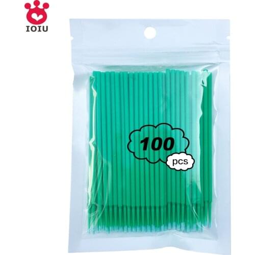 IOIU 100pcs/pack Disposable Makeup Brushes Swab Durable Micro Mascara Brush Eyelash Extension Individual Lash Removing Tools