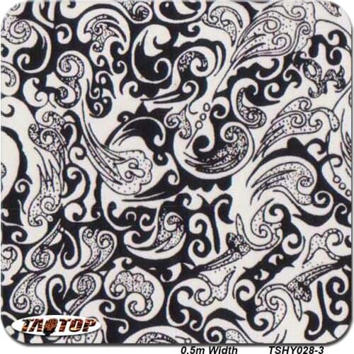 ITAATOP Black Flower PVA Aqua Print TSHY028-3 0.5M * 2/10/20M Hydro Dipping Film