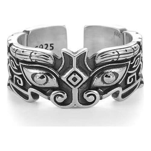 Retro Chinese Style Beast Myth Ring Patron Saint Ring Hip Hop Personality Finger Jewelry Men Women Alloy Rings