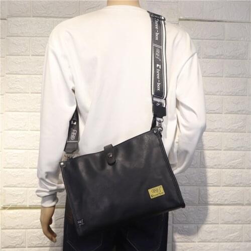 Korean Casual Mens Bag Soft Leather Crossbody Bags for Men Messenger Bag Leather Designer Mens Shoulder Bags Male Sling Bag