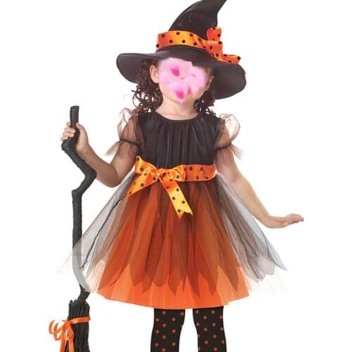 Halloween Children Baby Girl Witch Dress Costume Costumes Bow-knot Party Cosplay Performance Clothes for Girls Kids