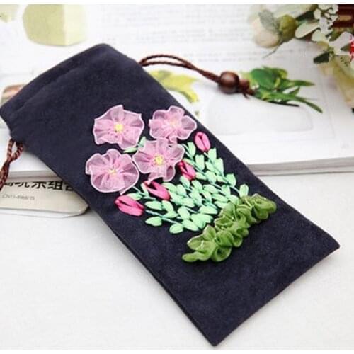 Beautiful Flower Pattern DIY Cross-stitch for Portable Multifunctional Phone Protector Case