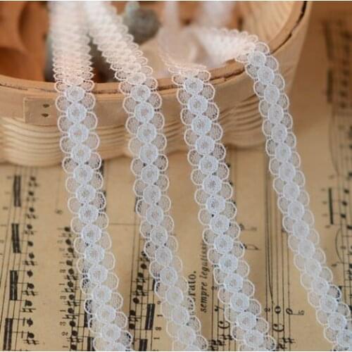 10 Meters/lot Width 1.2cm Ivory Bilateral Lace Ribbon Embroidered Lace Trim For Garment Wedding Decoration Sewing Supplies