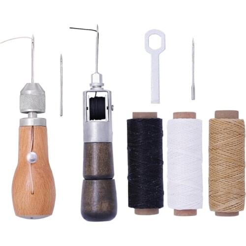 LMDZ Leather Sewing Awl Thread Kit Manual Sewing Machine Speedy Stitcher Leather Craft Stitching Shoemaker Canvas Repair Tool