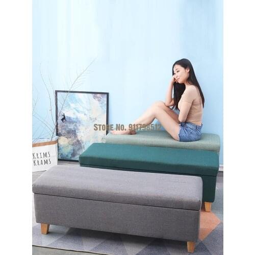 Multifunctional shoe changing stool removable and washable storage sofa bench fabric storage stool bedroom bed end stool fitting