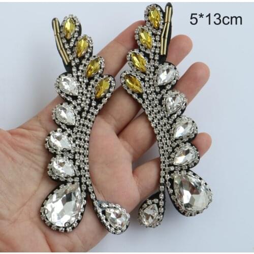 Fashion ironing beaded patches for clothing DIY rhinestone sequins Sew on patch embroidery appliques parche ropa