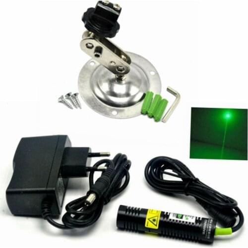 532nm 30mW Green Laser Dot Generator Alignment Module Locator Cutting Machine Wood Lighting Effects +Adapter + holder