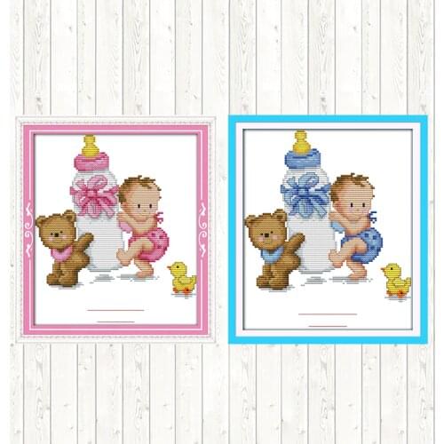 Cross-stitch Kits for Embroidery Kits Baby Patterns Mini Size Dmc Count Print Canvas Cross Stitch Needlework DIY Crafts for Kids