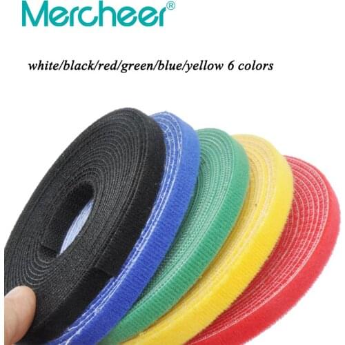 Colorful Reusable 1cm*25 meters Back to Back Hook Loop Cable Ties,Power Wire Management Nylon Magic Tape Sticks