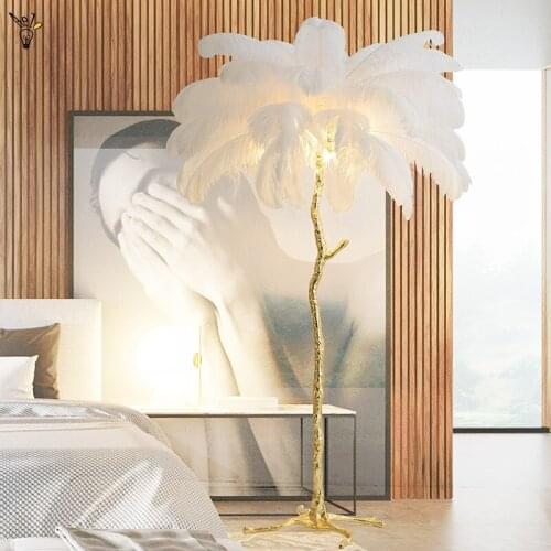 Nordic Feather Floor Lamp Modern LED Resin Standing Light for Living Room Lights Bedroom Lights Interior Lighting Floor Lamps