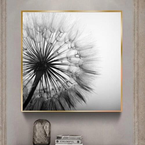 Dandelion Flower Poster and Nordic Art Print Modern Black and White Wall Art Print Picture Living Room Decor Canvas Painting