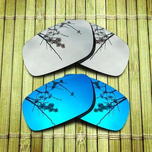 Polarized Replacement Lense For-Oakley Crankshaft Sunglasses Frame True Color Mirrored Coating - Chrome & Blue Combine Options