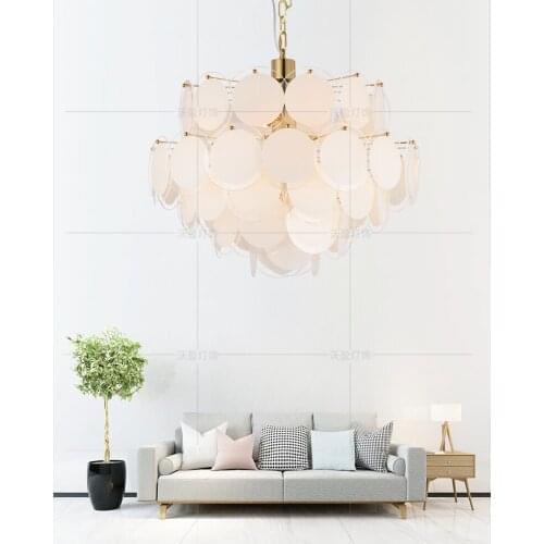 Postmodern romantic creative glass chandelier Nordic living room bedroom dining room personality simple leaf lamps