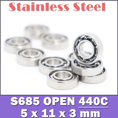 10PCS S685ZZ OPEN 5*11*3 mm ABEC 1 440C Roller Stainless Steel OPEN S685Z S685 Z ZZ Ball Bearings