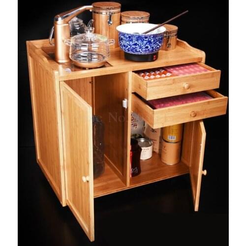 Removable tea racks multi-function small bamboo tea cabinet tea cabinet living room home automatic boiling water tea table
