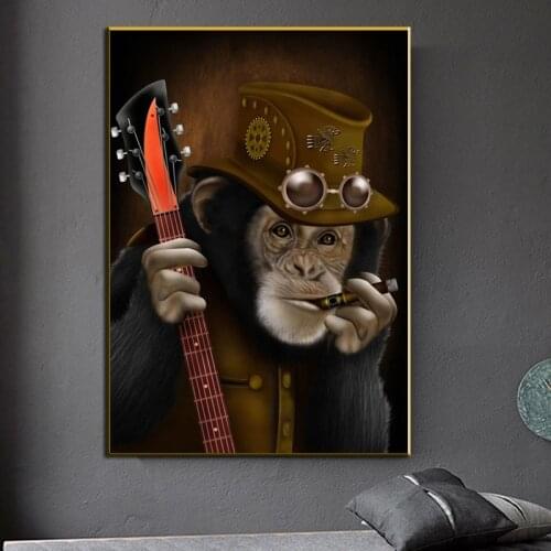 Modern Wall Art Decor Animal Graffiti Art Monkey Canvas Painting Cuadros Wall Art Posters Prints Wall Pictures for Living Room