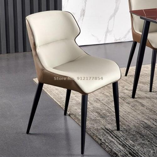 Modern Minimalist Dining Chair Leather Art Backrest Nordic Light Luxury Minimalist Home Restaurant Hotel Desk Dressing Table Cha