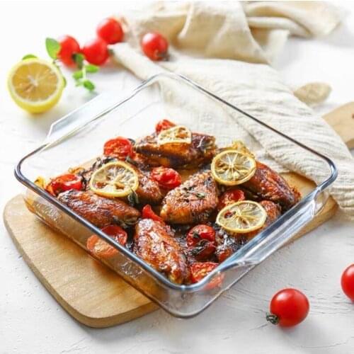 Одноразовая посуда Glass Dish Plate Household Creative INS Wind Fish Plate Fruit Steak Bowl Rectangular Western Tableware Nordic