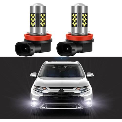 2Pcs LED Fog Lamp Bulbs For Mitsubishi Outlander 2006-2015 2016 2017 2018 2019 2020 2021 White Front Fog Light Bulb Canbus