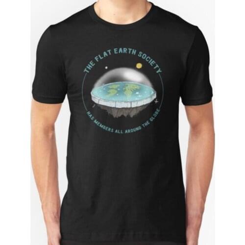 The Flat Earth Society T-Shirt Unisex Earth Is Flat Firmament New Summer Style Unny Novelty Hip Hop Rock Men Soccer T Shirts