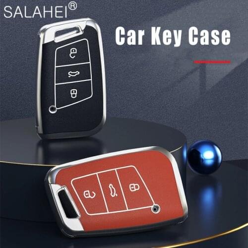 TPU Car Key Cases Cover Shell For Volkswagen VW Tiguan MK2 Magotan Passat Golf B8 CC For Skoda Superb A7 Car-Styling Accessories