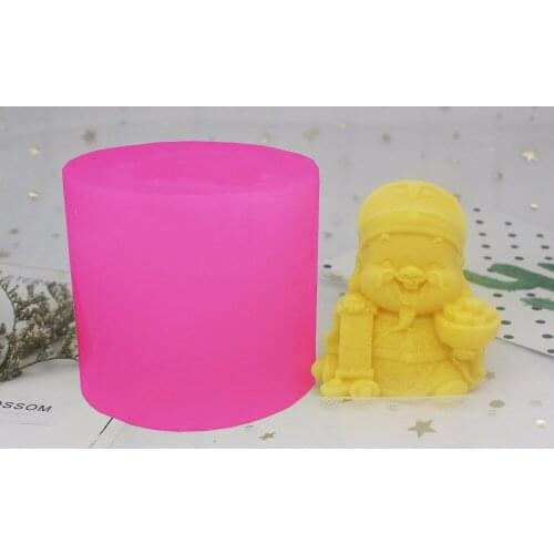 Three-dimensional Fortuna /Lucky pig/Lucky Buddha DIY Chocolate Handmade Soap Candle Mould Silicone Mould Cake Mold