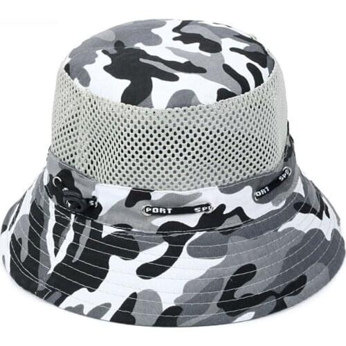 Outdoor Camouflage Hat Fly Fishing Cap Hunting Shade Hats Man Women Wide Breathable Polyester Caps Beach Sun Protection Hat M4
