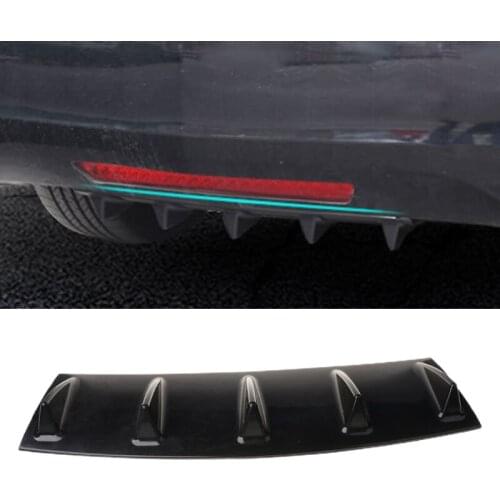Universal Car Rear Bumper Lip Diffuser 5 Fin Shark Fin Style Car Black Bumper