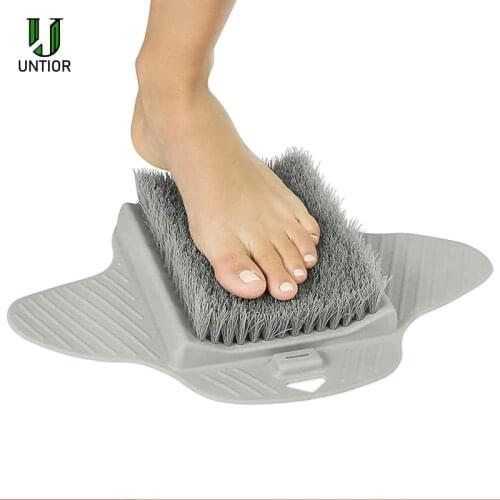 UNTIOR Silicone Foot Brush Massage Slippers Bath Shoes Brush Pumice Stone Foot Remove Dead Skin Shower Foot Scrubber with Sucker