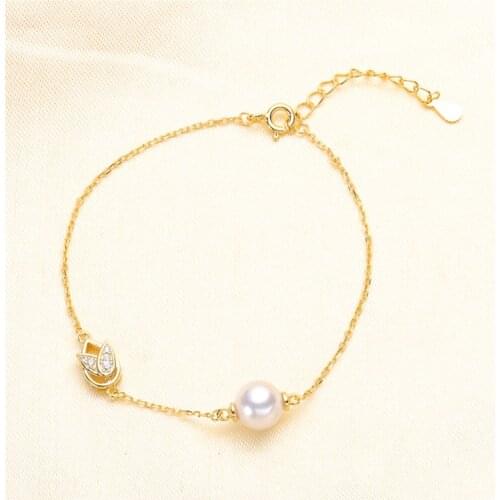 DIY pearl accessories 925 silver pearl jade bracelet empty hold fashion bracelet holder