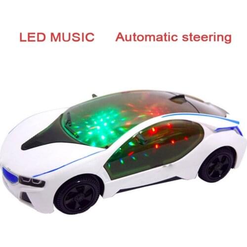 1pcs Children 3DSupercar Style Electric Car Toy With Wheel Lights&Music Baby Kids Toys Boys Girls Christmas Birthday Toy Gifts