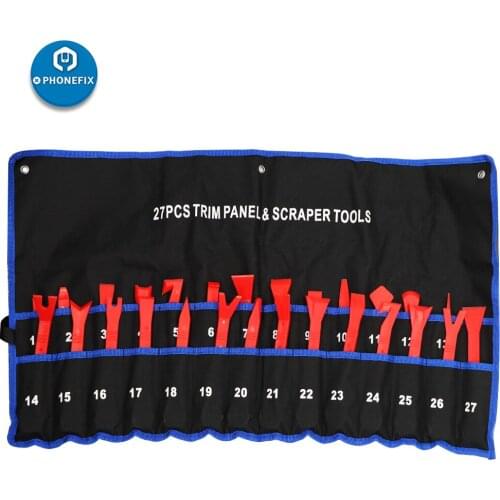 27pcs Auto Trim Removal Kit Interior Door Clip Panel Trim Dashboard Removal Tool Pry Disassembly Tool Car Repair Hand Tool Kit