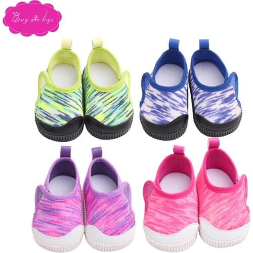 43 cm baby dolls shoes newborn Fashion sneakers gym shoes Sport Baby toys fit American 18 inch Girls doll g176