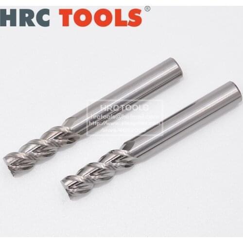 5pcs 4/6/8/10mm 3 Flutes Solid Carbide Sprial Head Flat End Mill For Aluminum HRC45 CNC Milling Cutter Bits for Machining