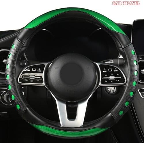 CAR TRAVEL Microfiber Leather Car Steering Wheel Cover For Ford Focus 2 3 MK2 Fiesta Fusion Mondeo MK4 Kuga Ranger F150