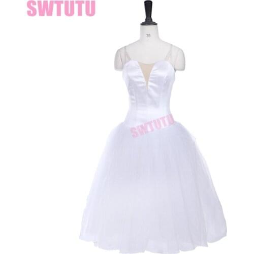 White professional ballet stage costume romantic ballerina dress women classical fairy ballet long dress BT9245
