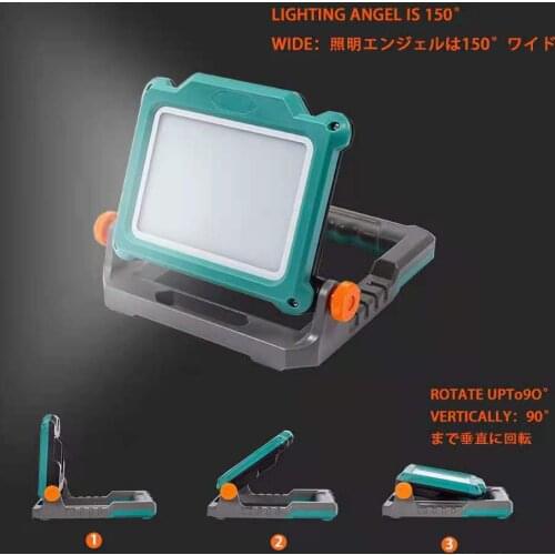 Cordless LED Light Rechargeable Work Light Foldable LED Light for Camping Hiking Emergency for Makita 18V for Dewalt 20V Battery