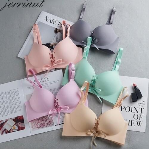 Jerrinut Seamless Bra Underwear Lingerie Push Up Bra Tied Pull Super Push Up Bralette Wire Free Breathable Underwear Sexy Bra