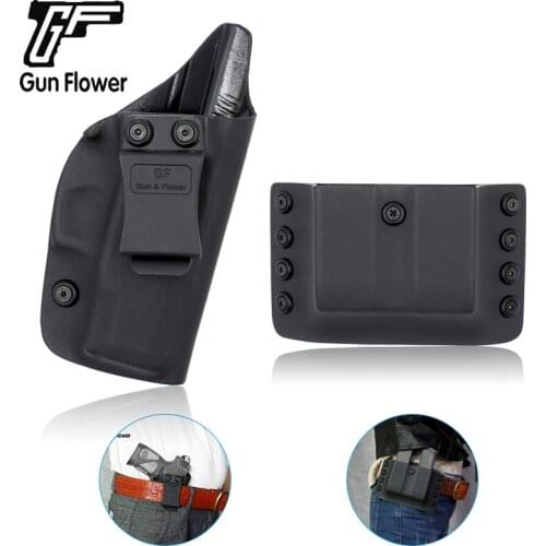 Gun&Flower Quick Draw Kydex Double Gun Magazine Holder Taurus PT111 Pistol Case Cover Holster Hunting Goods