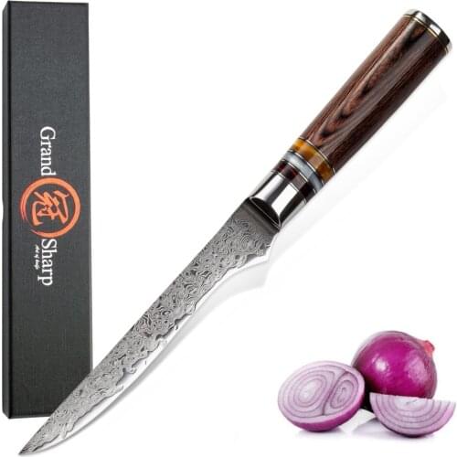 Damascus Boning Knife 5.5 Inch 67 layers Japanese Damascus Stainless Steel Chef Kitchen Knives vg10 Cooking Tools Gift Box NEW
