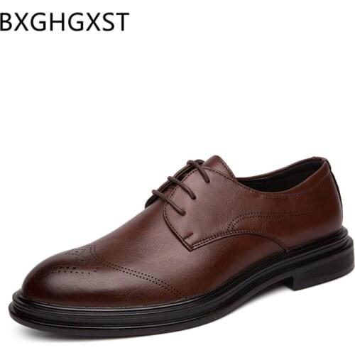 Formal Shoes Men Leather Office Coiffeur Elevator Shoes For Men 2021 Luxury Brand Brown Dress Brogue Shoes Men Classic Ayakkabi