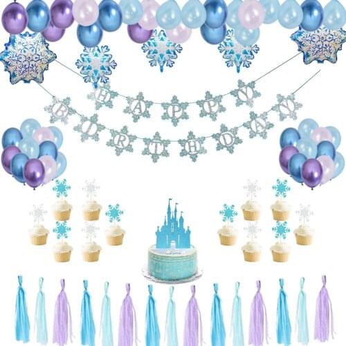 Disney Elsa Anna Princess Snow castle party decoration anniversaire fille girl favor birthday decor girl 1st birthday decor