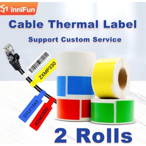 Innifun Five Colors of Thermal Synthetic Label Sticker With Waterproof Scratch Resistent For Identify Cabel ID