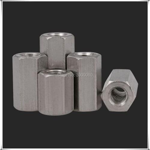 M10 DIN6330 Stainless Steel 304 Female To Female Long Hexagon Rod Coupling Nut 10pcs/lot